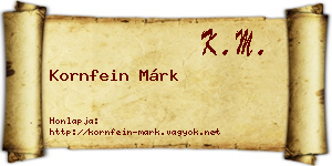 Kornfein Márk névjegykártya